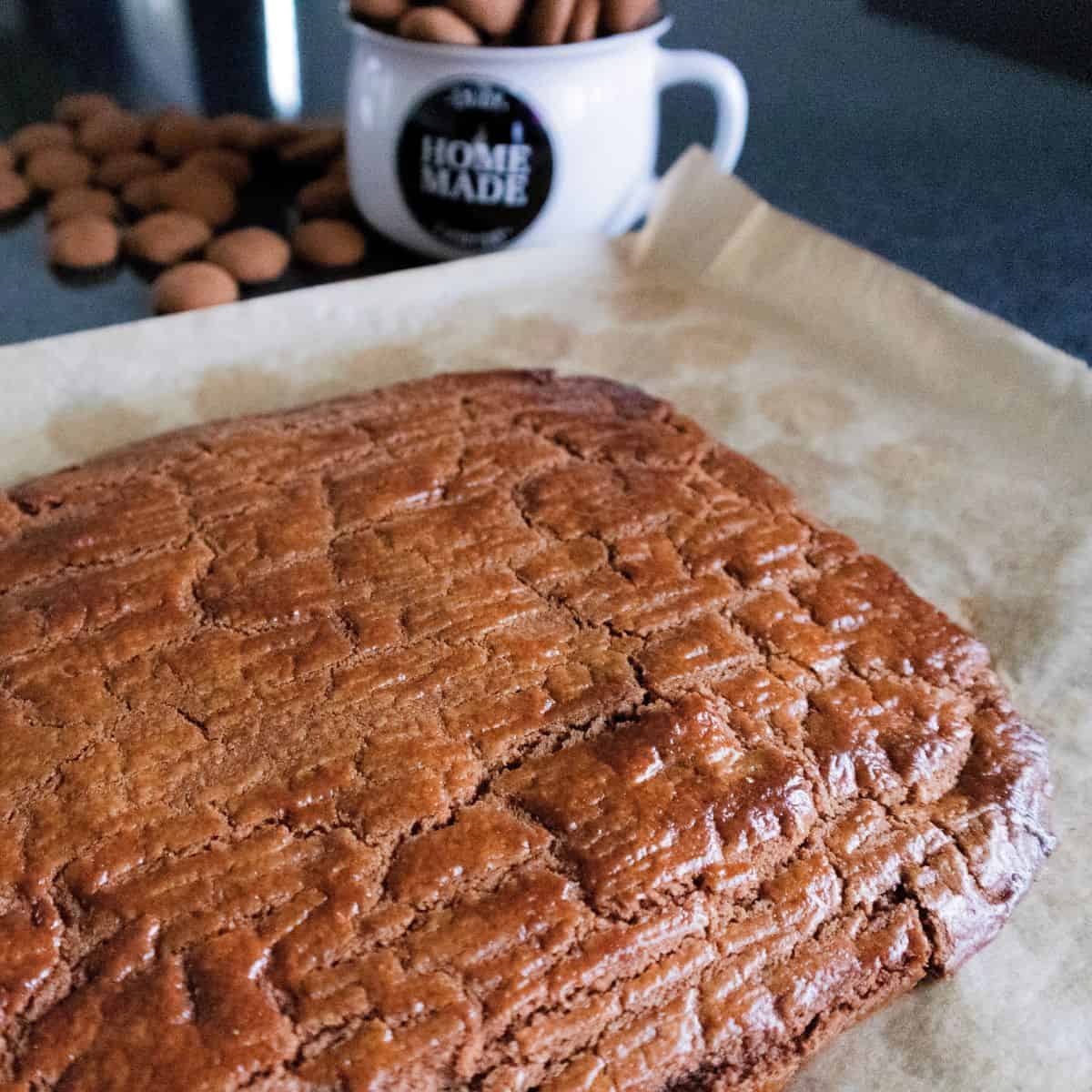 een close up van gevuld speculaas